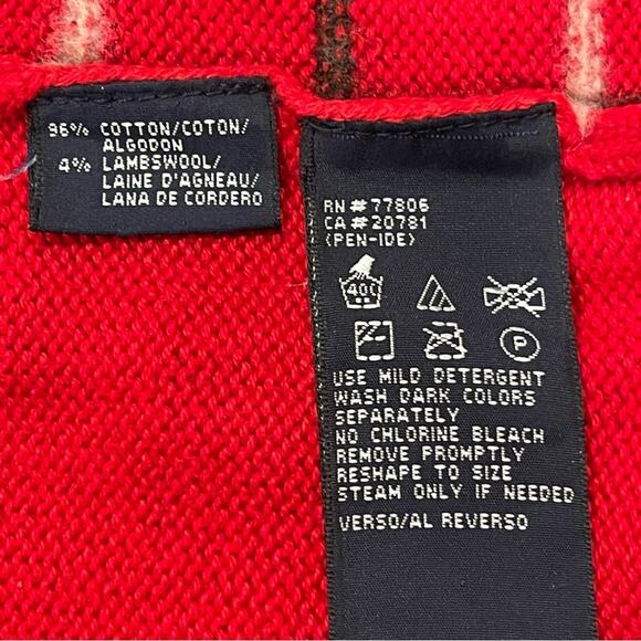 Tommy Hilfiger Vintage Red Plaid Crewneck Sweater Mens L - Picture 9 of 9